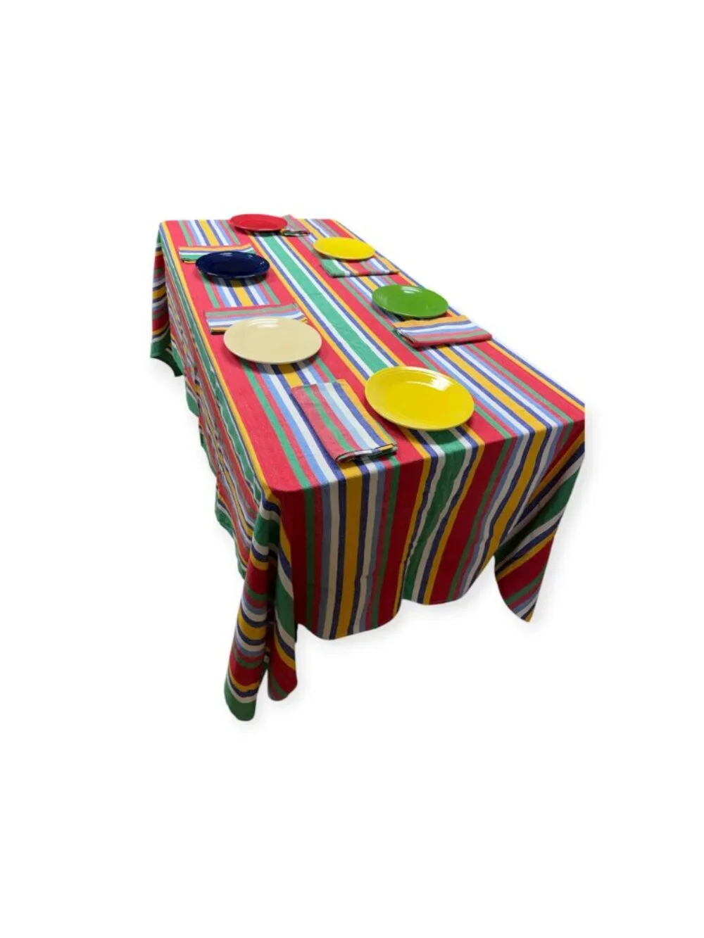 Vintage TAG Stripe Tablecloth and Napkins Set 10-Piece (105